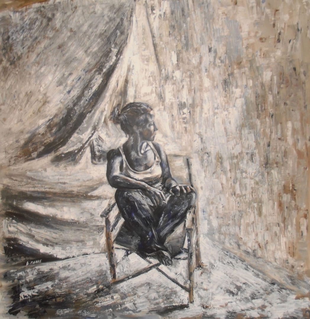 Απόφαση (2015) / ακρυλικό σε μουσαμά,105x105εκ.