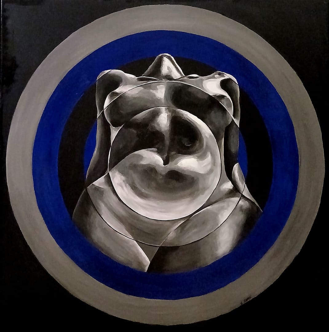 Χρονικοί κύκλοι (2013) / ακρυλικό σε μουσαμά, 90x90εκ.