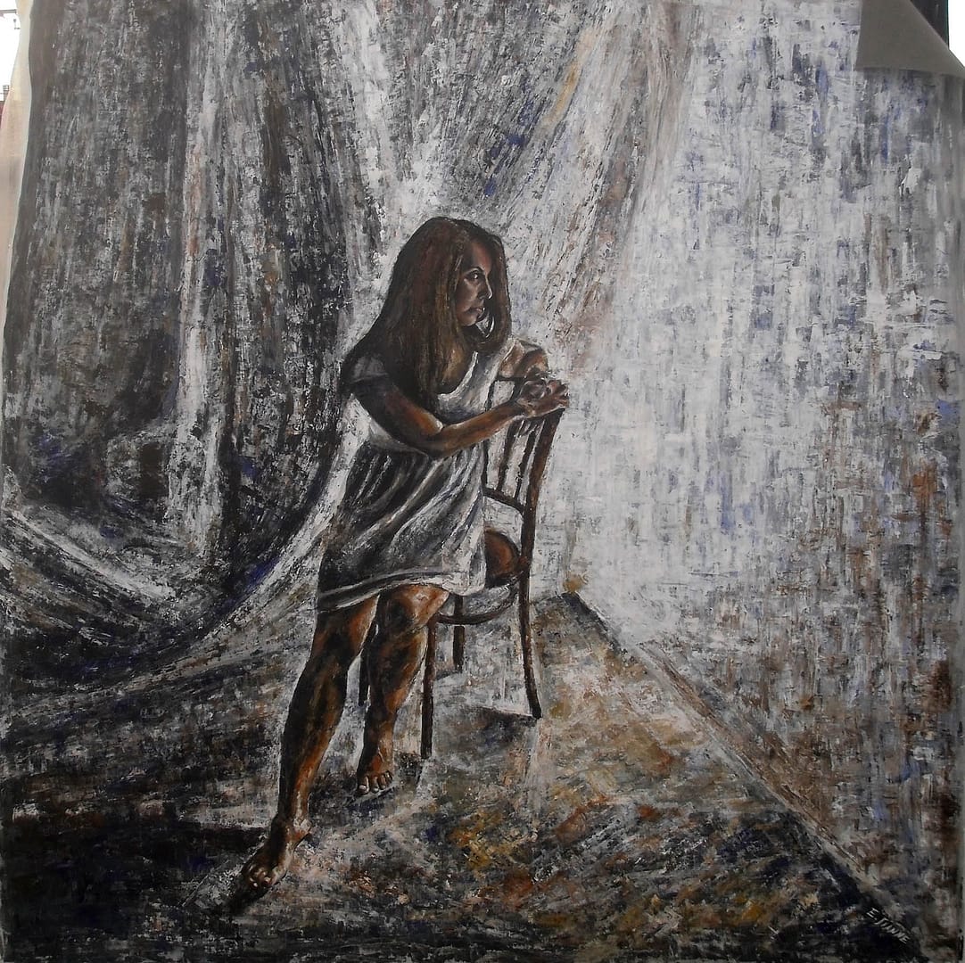 Σιωπή (2016) / Μικτή τεχνική, 110x110εκ.
