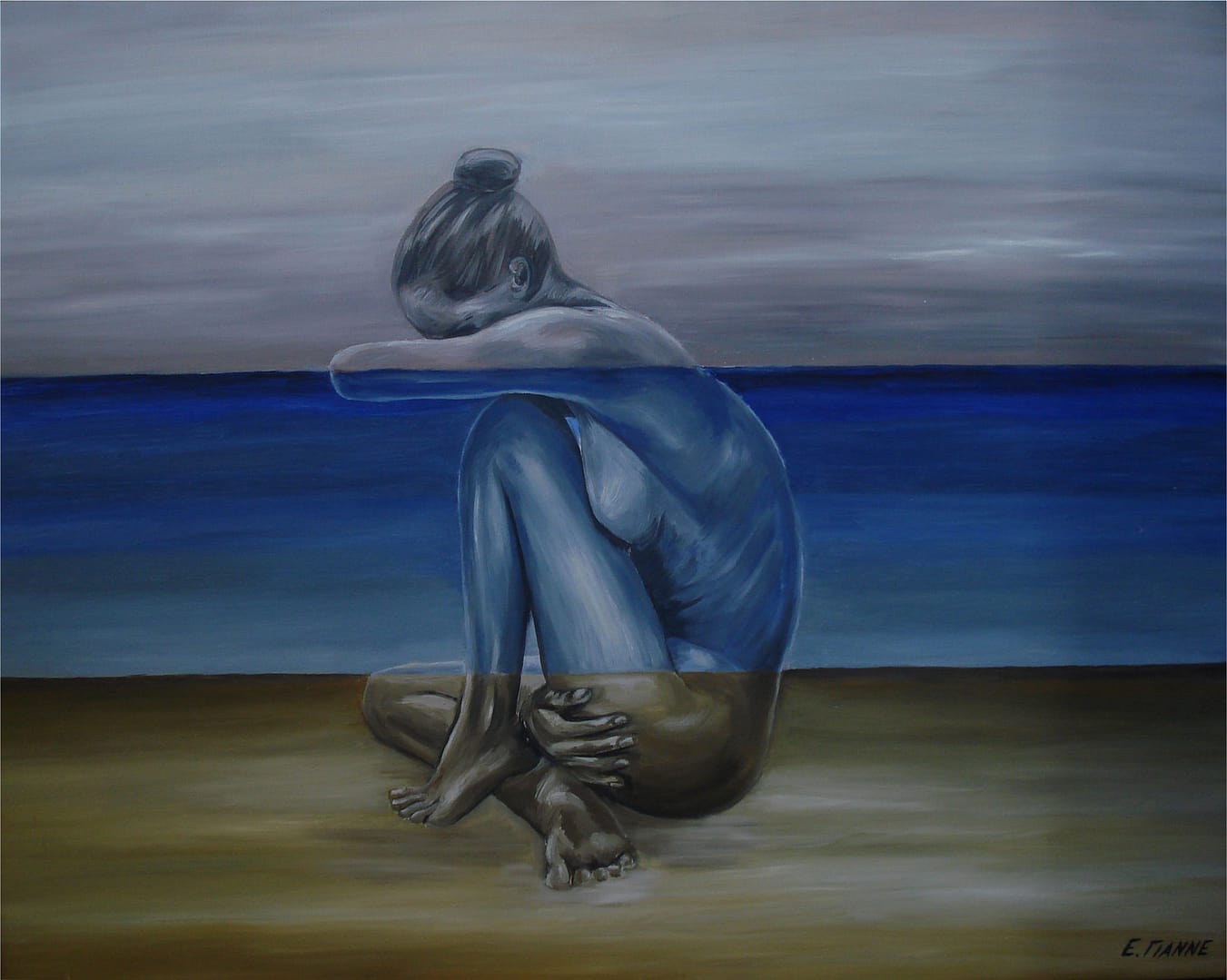 Άυλη λουόμενη (2010) / λάδι σε μουσαμά, 100x80εκ.