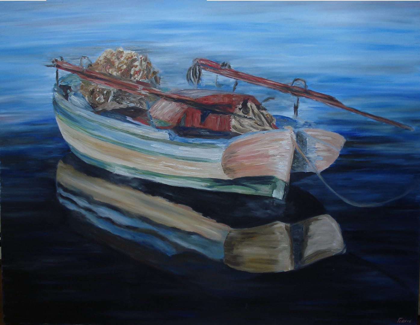Βάρκα στη Λήμνο (2007) / λάδι σε μουσαμά, 90x70εκ. – ιδιωτική συλλογή