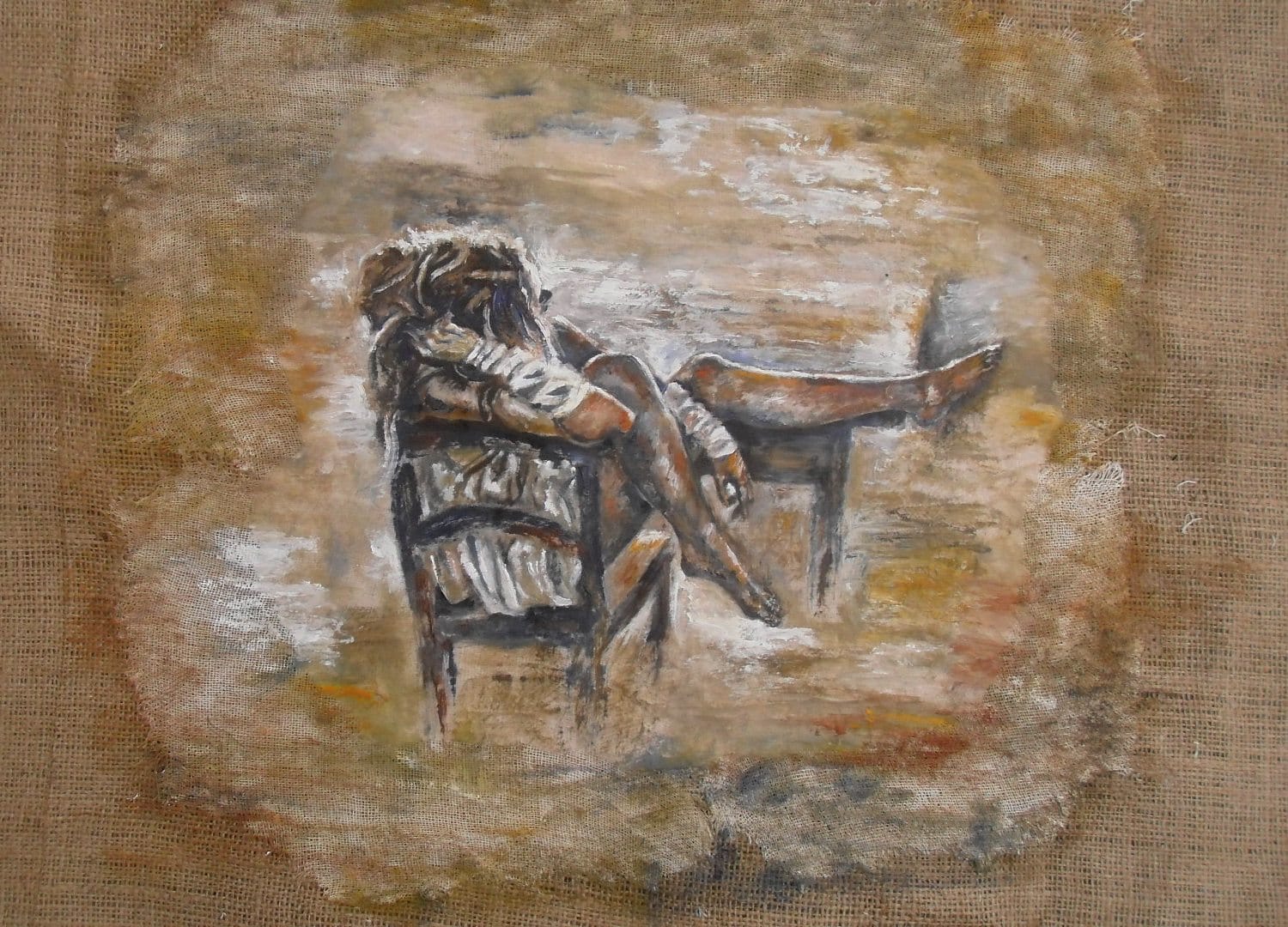 Μνήμη ΙΙ (2014), λάδι σε χαρτί, επικολλημένο σε κάμποτο και λινάτσα, 60X50εκ. - ιδιωτική συλλογή
