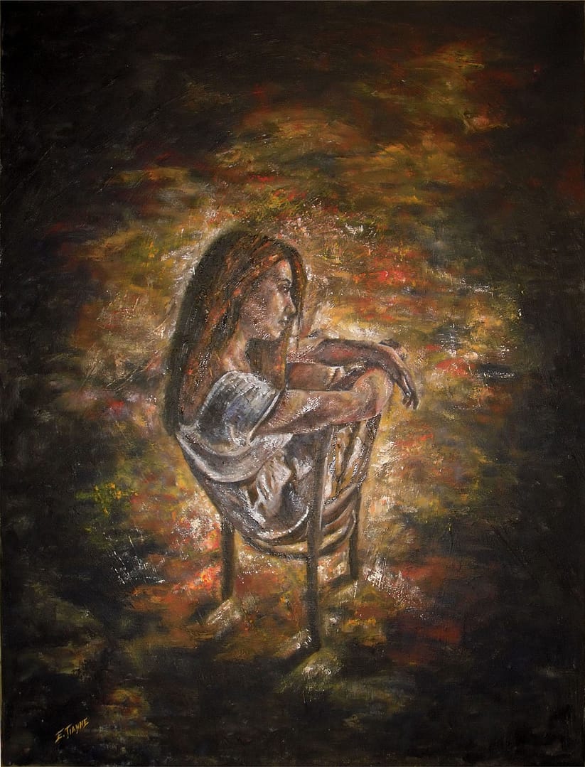 Εμπαιγμός του νου (2014) / ακρυλικό σε μουσαμά, 38x69εκ.
