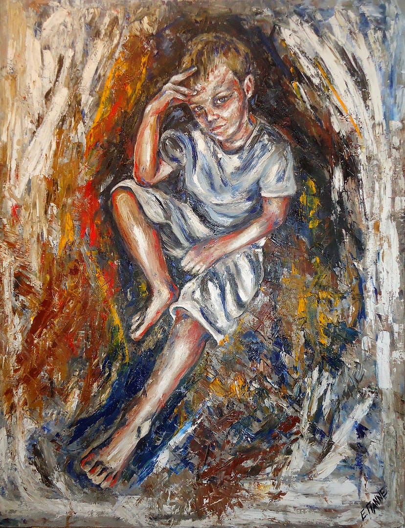Αέναη καταγραφή (2013) / λάδι σε μουσαμά, 70x90εκ.