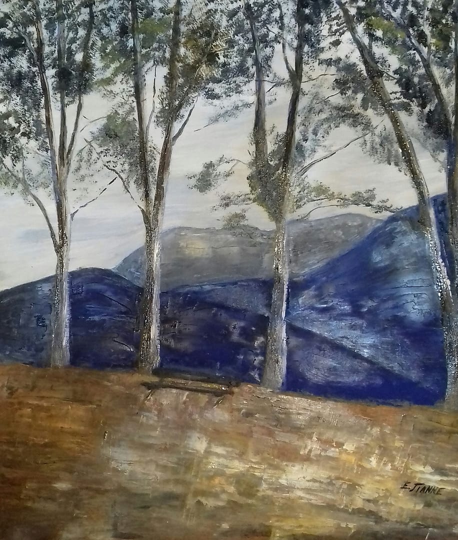 Αγνάντι (2017), ακρυλικό σε μουσαμά, 40x45εκ.
