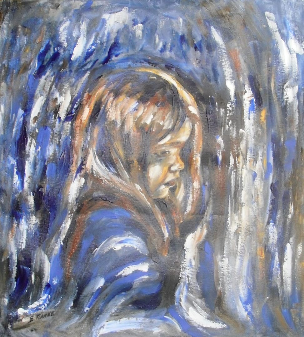 Δεύτερη προσέγγιση (2014) / ακρυλικό σε μουσαμά, 37x37εκ.